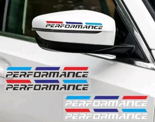BMW Performance wing mirror stickers decals