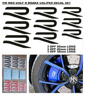 GTI VW brake caliper decals sticker sets