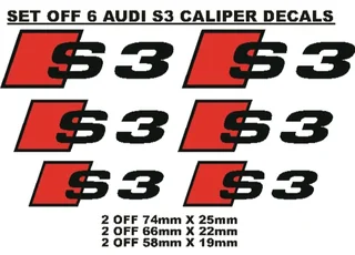 Audi S3 brake caliper stickers decals kits