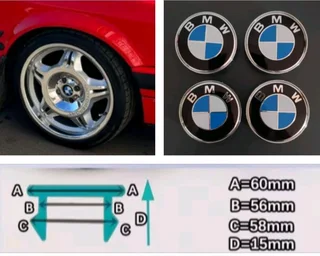 BMW Motorsport rim centre caps badges
