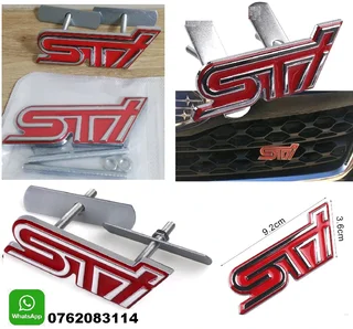 Subaru STI badges stickers wheel caps