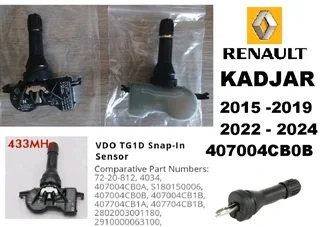 Renault Kadjar tyre pressure monitor sensors