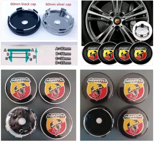 FIAT and Arbarth wheel centre caps badges