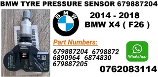 BMW X4 F26 tyre pressure monitor sensors TPMS
