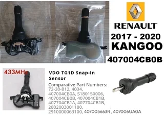 Renault Kangoo tyre pressure monitor sensors TPMS