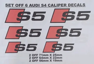 Audi S5 caliper stickers decals sets