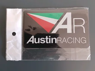 Austin Racing exhaust silencer sticker badge plate