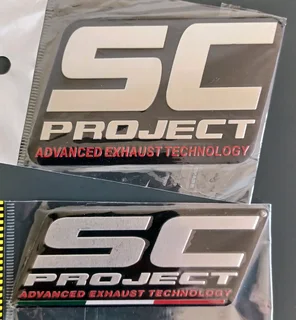 SC Project motorcycle exhaust stickers badges