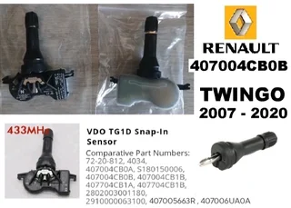 Renault Twingo tyre pressure monitor sensors