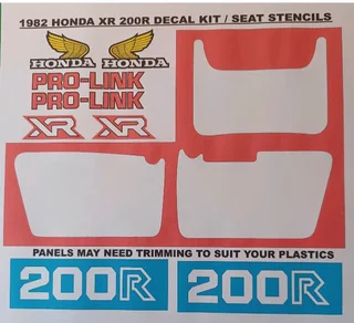 1982 Honda XR 200R stickers decals vinyl graphics kits