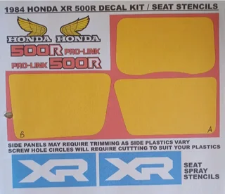 1984 Honda XR 500R decals stickers kits