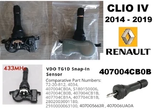 Renault Clio Mk4 TPMS tyre pressure monitor sensors