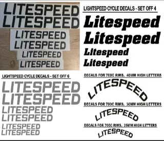 Litespeed bicycle frame stickers decals sets