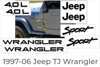 Jeep Wrangler TJ stickers decals