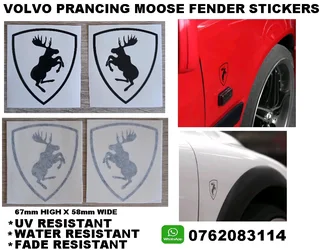 Volvo fender Prancing Moose stickers decals