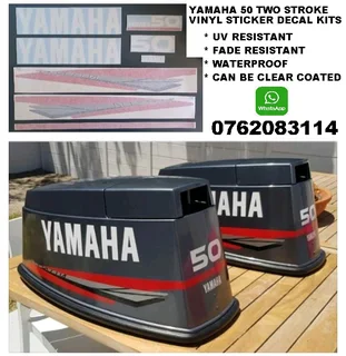 Yamaha 50 two stroke outboard motor stickers decals vinyl graphics