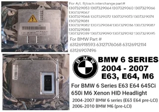 2004 - 10 BMW 6 Series Headlight Xenon Ballast control module