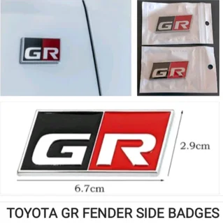 Toyota Gazoo GR side fender badges emblems stickers