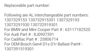 Headlight Xenon Ballast Module 1307329153