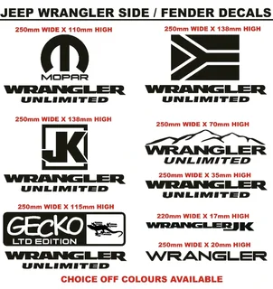 Jeep Wrangler JK side fender stickers decals