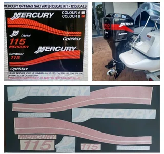 Mercury 90 Outboard motor stickers decals sets