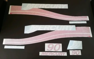 Mercury 90 boat motor cowl stickers decals sets