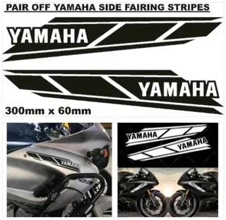 Yamaha motorcycle side fairing stripe stickers decals