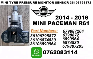Mini Paceman R61 TPMS tyre pressure monitor sensors