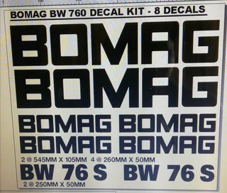 BOMAG Roller stickers decals