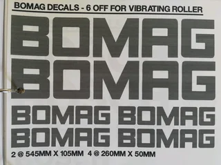 BOMAG Roller stickers decals