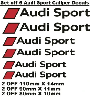 Audi Sport brake caliper decals stickers