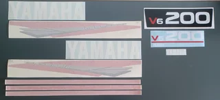 Yamaha V6 200 motor cowl stickers decals