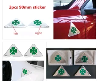 Alfa Romeo triangle clover leaf quadrifoglio side fender wing badges stickers