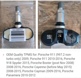 Porsche decals stickers, TPMS sensors