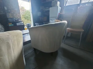 2 Beige Tub Chairs – Comfortable &amp; Sturdy – Perfect for Lounge / Airbnb