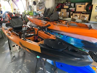 Pioneer Kayak FinDrive, incl. raised seat, paddle, leash, 2x rod holders, rudder, findrive or motor