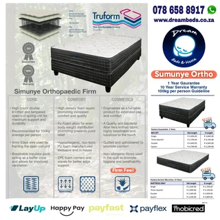Orthopaedic Beds frm R3499 mattresses R2549 Free Delivery !