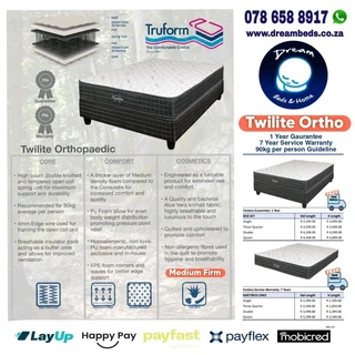 Meet the Truform Intercontinenral Bed from R4299 or Mattress from R3399 Free delivery