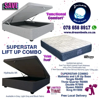 Truflex Bed o4 Mattress- NO SPRINGS  Free delivery from R2999 To R4299