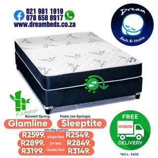 Double bed frm R3149 to R4799 free delivery