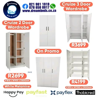 Stylish Affordable Storage  - 3 Door Cruize Wardrobe R3699 and more