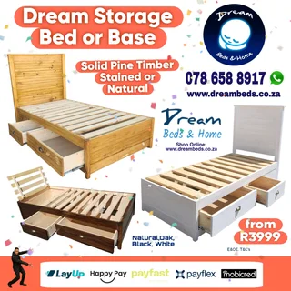 Slatted Pine Bed bases  Double R1999 Queen R2199