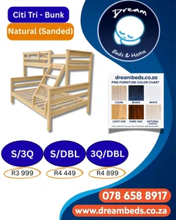 Beach Tri-Bunk - S/3Q - Black - R5 199