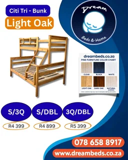 Citi Tri-Bunk - S/DBL - Light Oak - R4 899