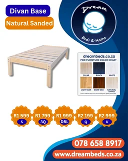 Pine Divan Base+ Headboard - Queen - R4 399