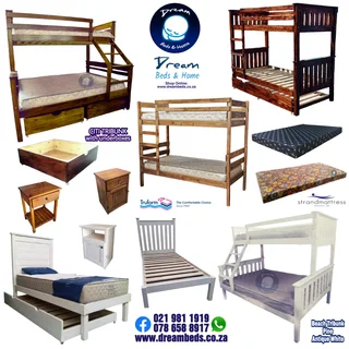 Pine Divan Base &#43; Headboard - S - White - R2 999