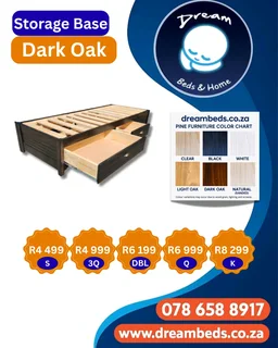 Solid Storage Base with Drawers - R3 999 - S - Natural Sanded