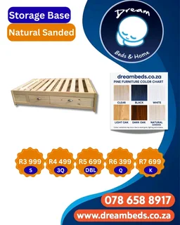 Storage Bed with Drawers - R5 699 - DBL - Natural Sanded