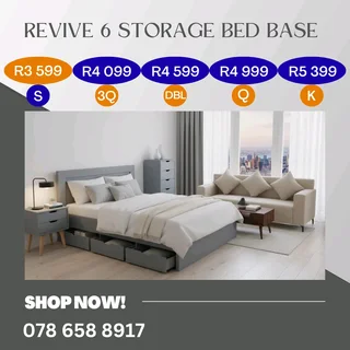 Storage Bed with Drawers - R5 699 - DBL - Natural Sanded