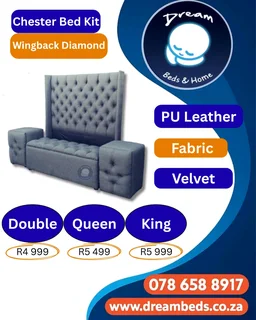 Solid Storage Base with Headboard - Q - Dark Oak - R8 899